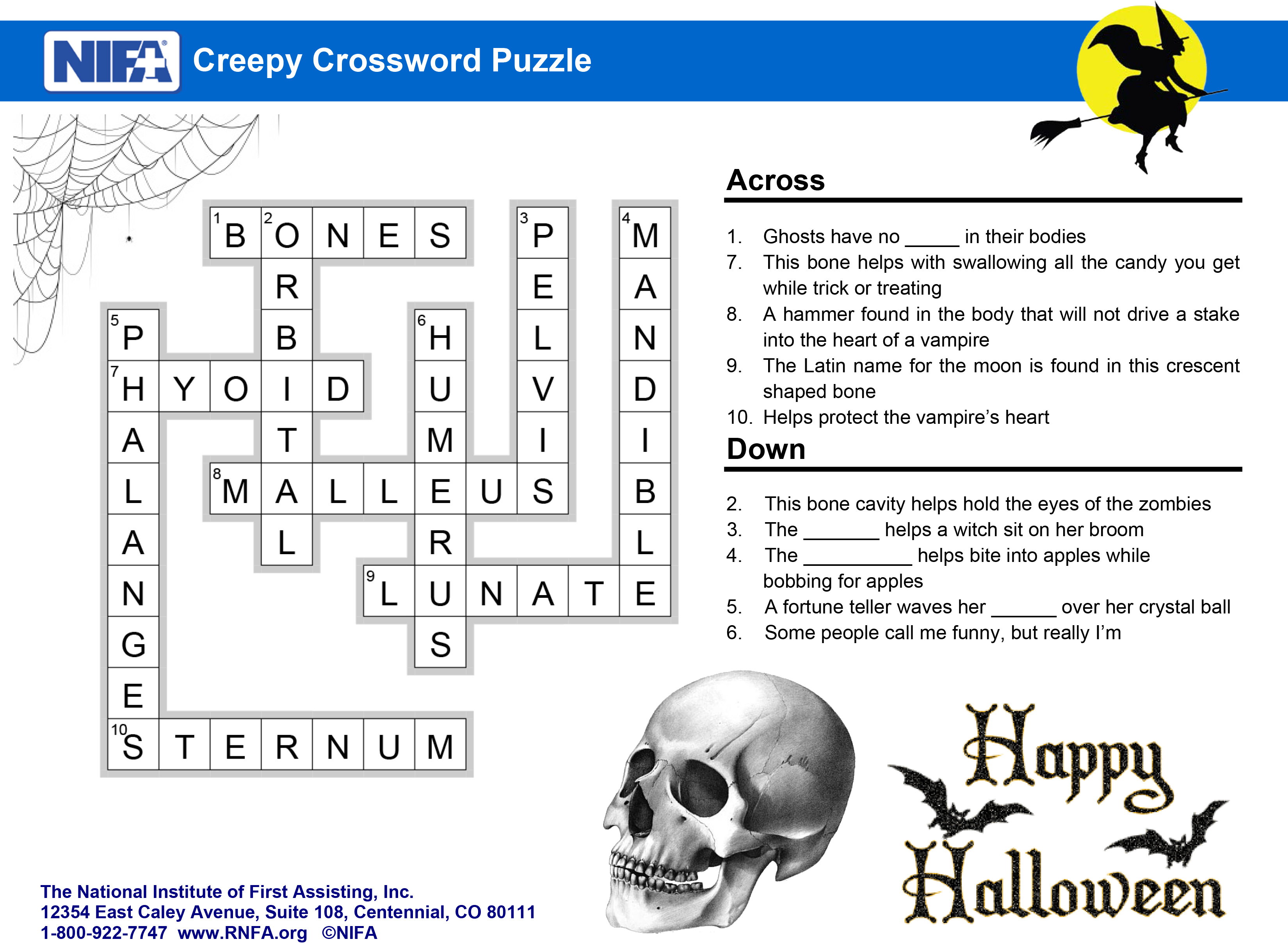 spookiness crossword