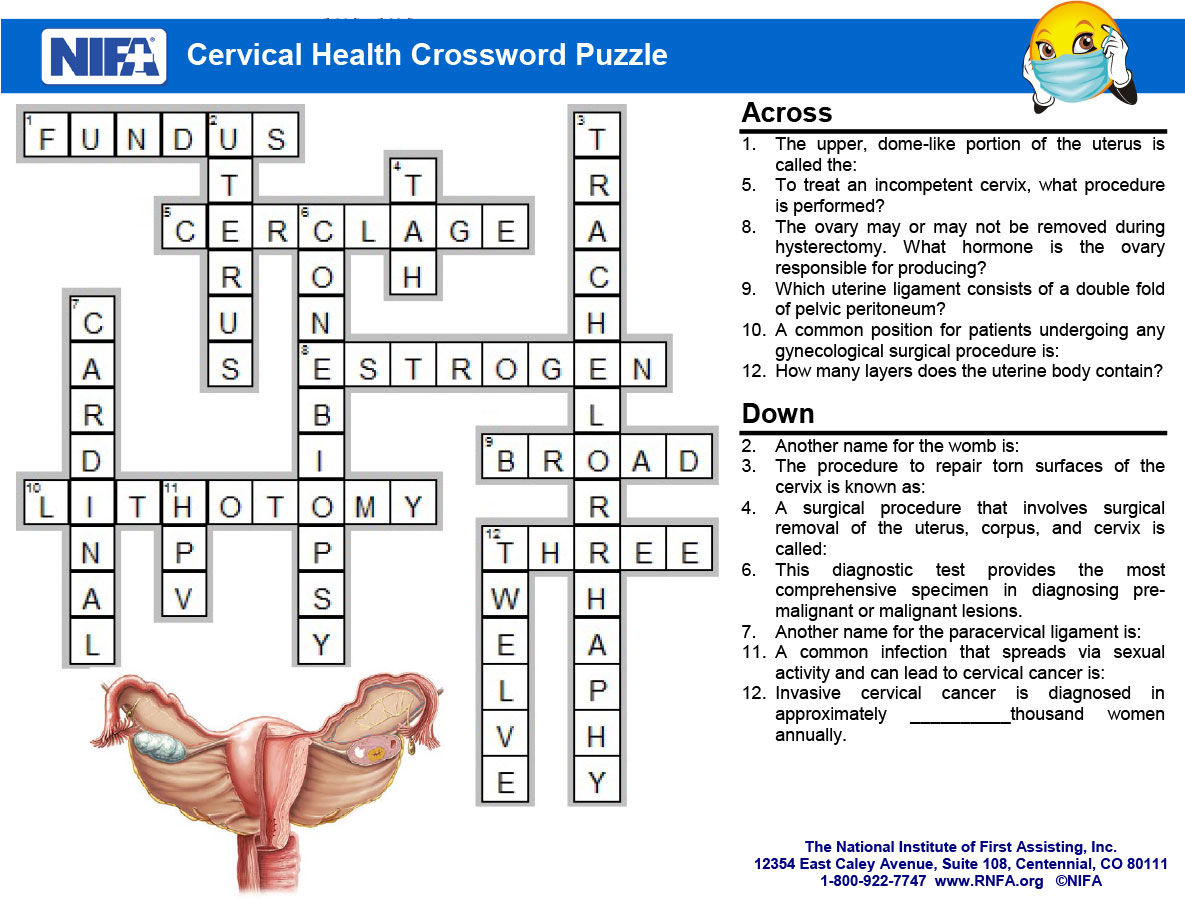 Cervical Health Crossword Key.
